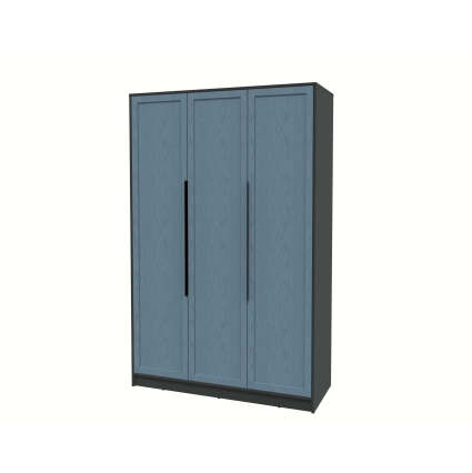 Шкаф распашной Тренд КТ-Ш3 (Антрацит ЛДСП/ Дуб лазурный ЛМДФ) Ш1360 В2128 Г547